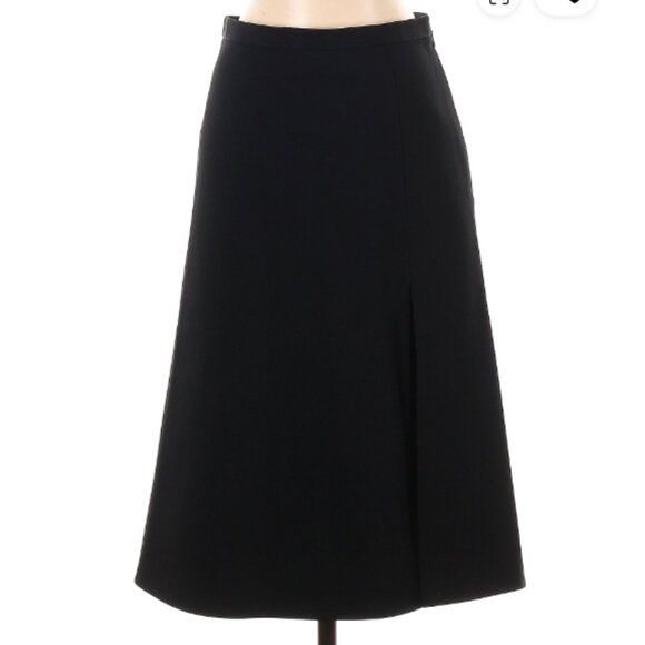 VERSACE Sz EU (IT) 36/US 0 Black Midi Skirt Front Slit Tulle Lining VERSACE LOGO - Picture 2 of 10